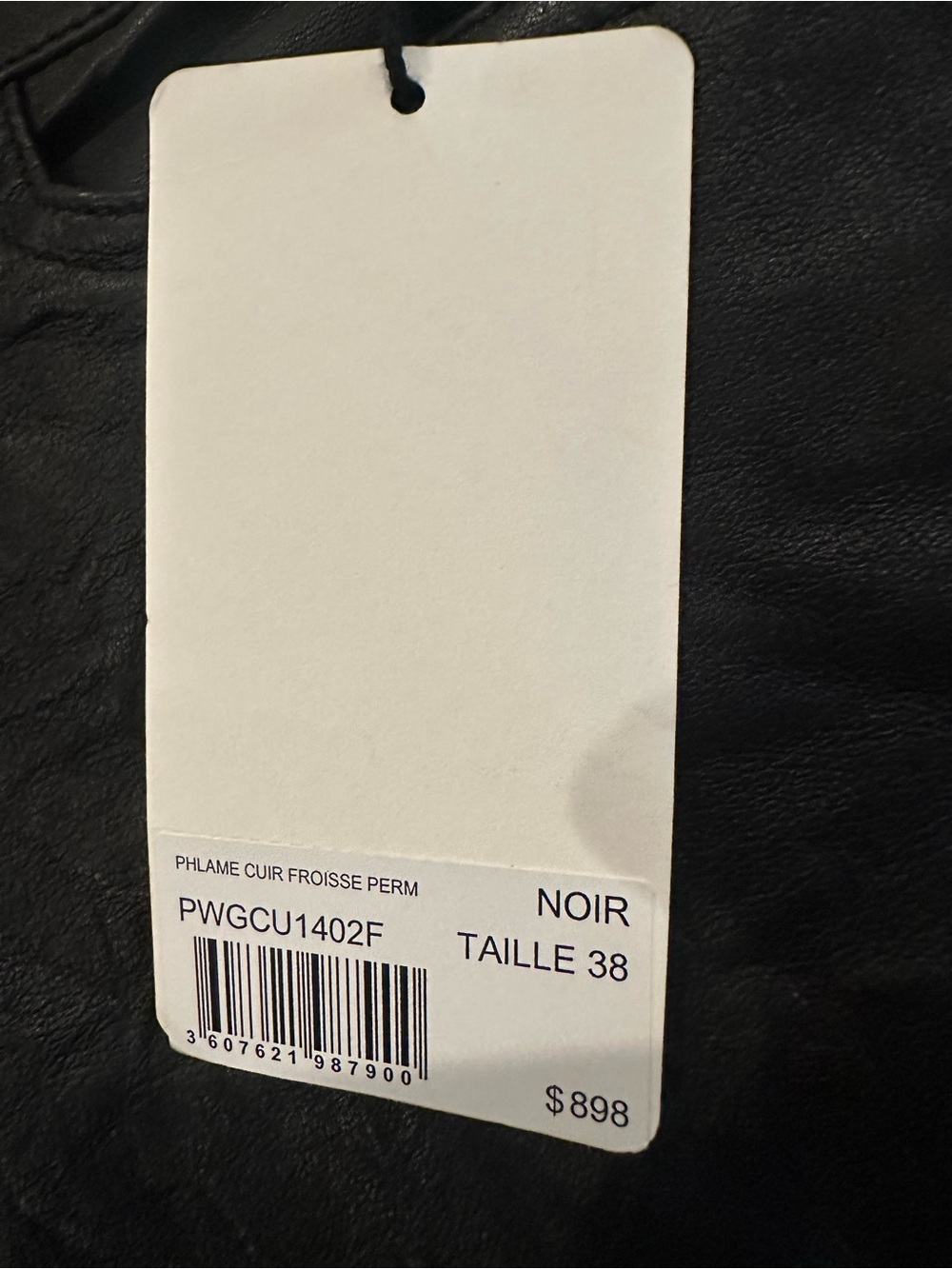$900 Zadig & Voltaire Phlame Cuir Frosse Leather Pants Noir Black NWT FR 38 US 6 - Picture 4 of 6
